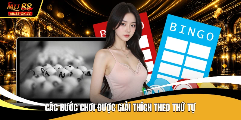 Các bước chơi được giải thích theo thứ tự
